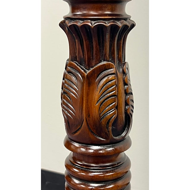 Wood Chippendale Style Carved Mahogany Plant Stand Pedestal For Sale - Image 7 of 7