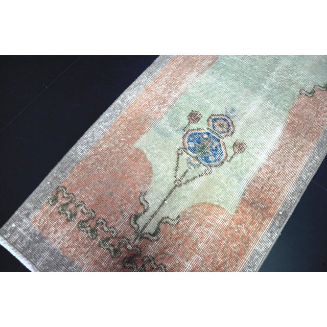 1960s Vintage Pastel Faded Orange Color Turkish Rug | Chairish