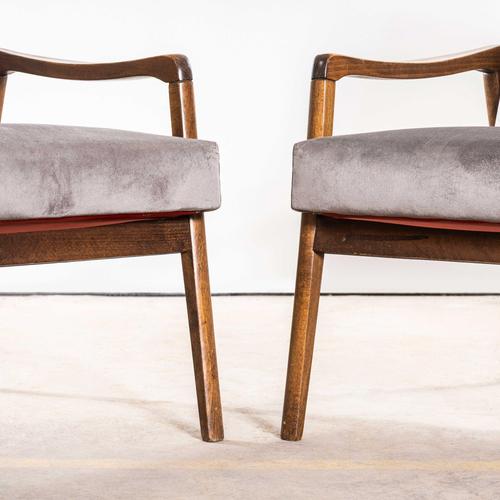 1950s Armchair in Grey Cotton Velvet by Jaroslav Šmídek, 1950s For Sale - Image 5 of 9