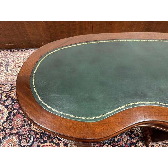 English Kidney-Shaped Chesterfield Desk For Sale - Image 15 of 17