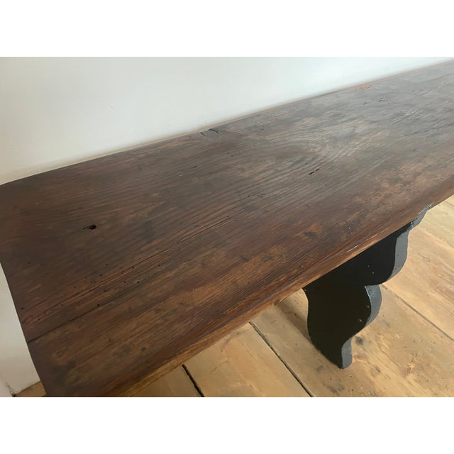 Antique Bench in Oak, 1890s For Sale - Image 4 of 13
