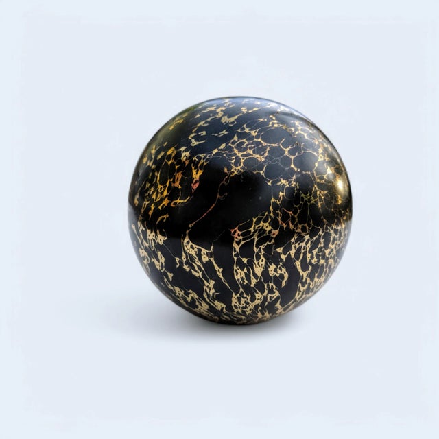 Contemporary Vintage Postmodern Metallic Decorative Sphere Orb For Sale - Image 3 of 7