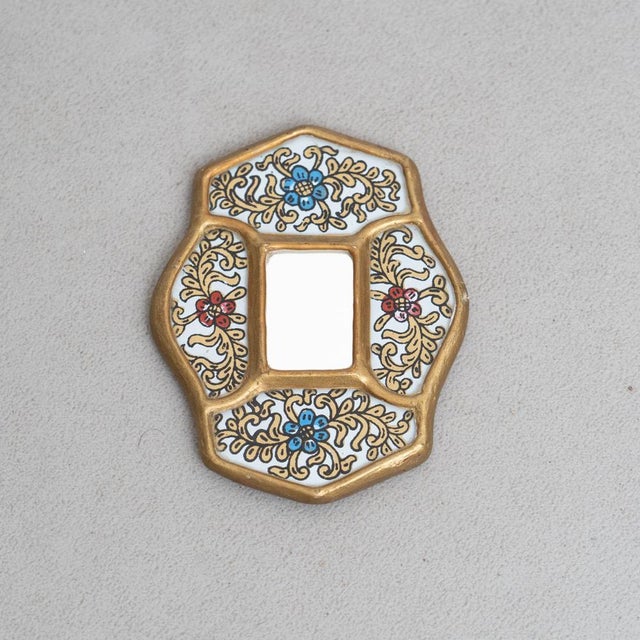 Mid-Century Peruvian Hand-Painted Wooden Wall Mirrors, 1960s, Set of 3 For Sale - Image 6 of 12