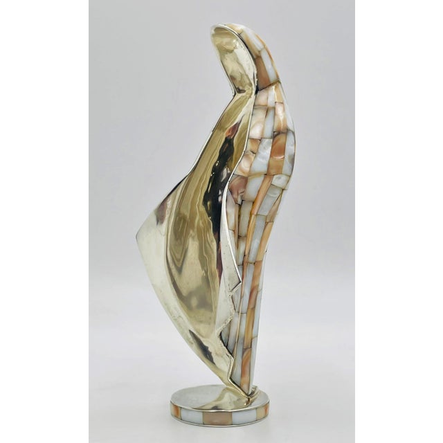 Silver 1980s Silver & Mother of Pearl Shell Madonna Sculpture by Emilia Castillo/Los Castillo For Sale - Image 8 of 18