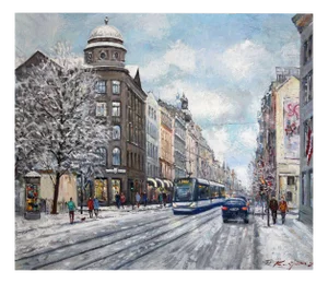 Rolands Krisjans, Winter in the City, 2000s, Oil on Canvas