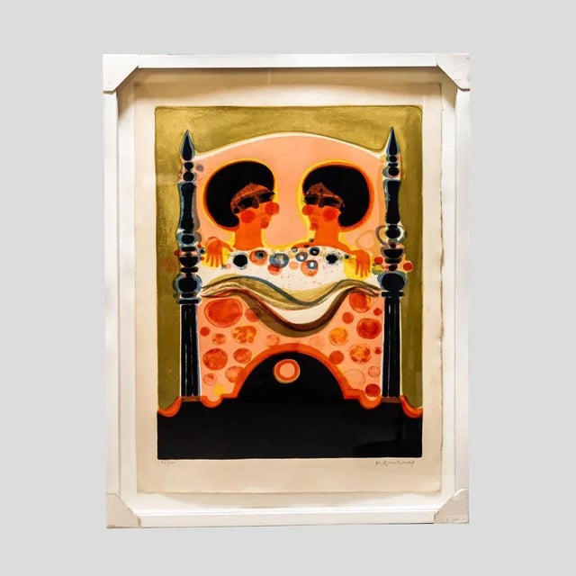 Two Ladies Colour Lithograph by Frederic Menguy For Sale - Image 4 of 5