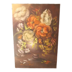 Original Oil on Cavas Signed Floral Painting Still Life/Ext.Lrg