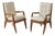 Roger Landault French Mid Century Armchairs, a Pair, 1950s For Sale