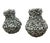 Pair of Vintage Italian Hand-Sculpted Floral Encrusted Ceramic Vases For Sale - Image 4 of 12