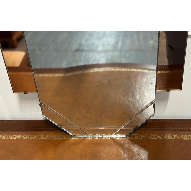 Large Art Deco Peach Glass Flower Petal Mirror, 1920s For Sale - Image 6 of 18