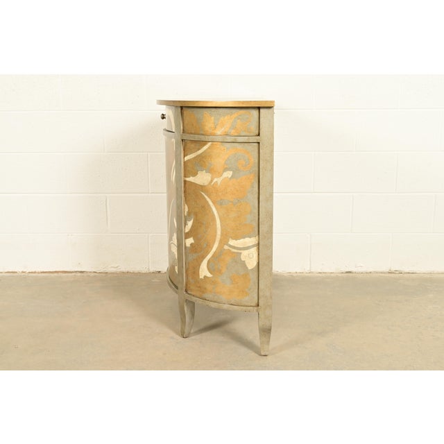 Italian Neoclassical Paint Decorated Demilune Cabinet For Sale - Image 12 of 15
