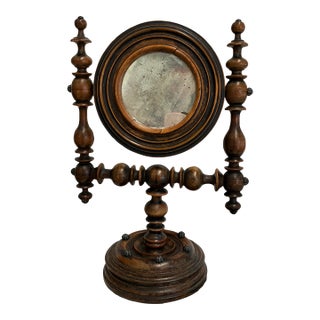 Antique Victorian Walnut Swivel Dresser Mirror For Sale