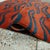 Hand-Knotted Wool Rug in Rust Red With Navy Wave Motif For Sale - Image 9 of 12