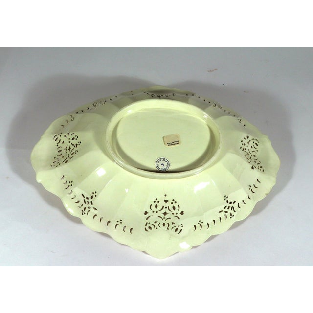 Large English Creamware Pierced Fruit Basket, Diamond Shape With Shell Corners, Staffordshire or Yorkshire Circa 1775–1785 For Sale - Image 9 of 10