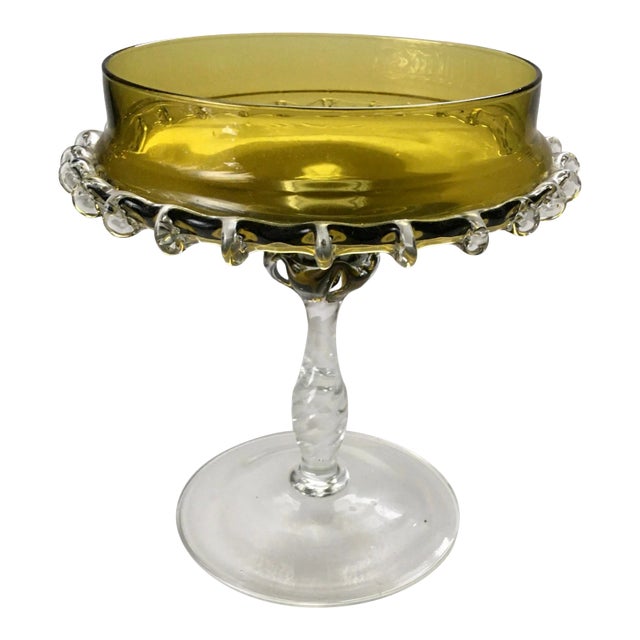 Early 20th Century Glass Footed Compote Dish For Sale
