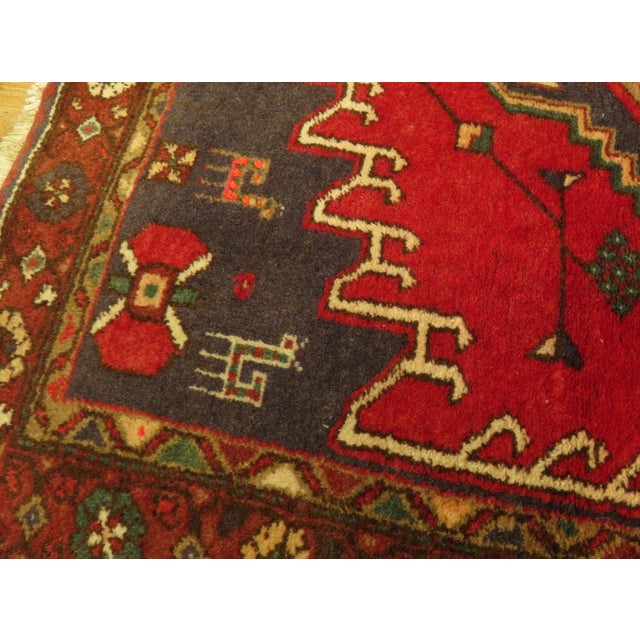 Vintage Turkish Rug in Reds and Blues, 1920s For Sale - Image 11 of 18