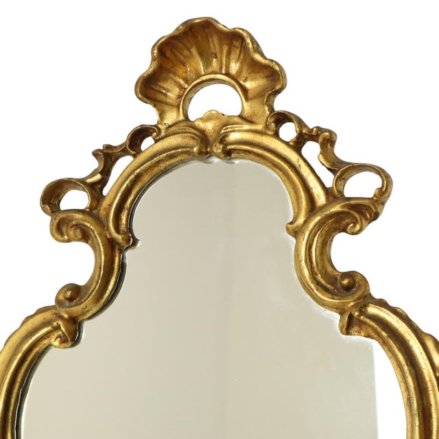 Glass Baroque Style Gilt Crested Mirror, 1950s For Sale - Image 7 of 15