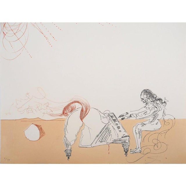 Salvador Dali, Nude, Iberian Landscape, Surrealist Virtuoso and Piano Hair, 1980, Engraving For Sale - Image 6 of 8