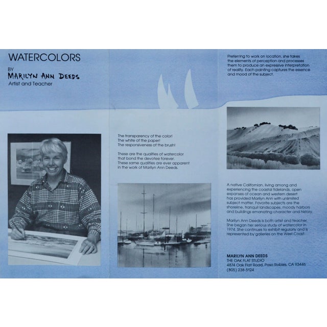 Vintage Rocky Arroyo Death Valley California Landscape Watercolor by Marilyn Ann Deeds For Sale - Image 9 of 9