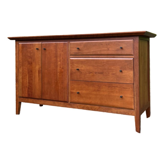 Shaker Style Solid Cherry Credenza / Sideboard For Sale