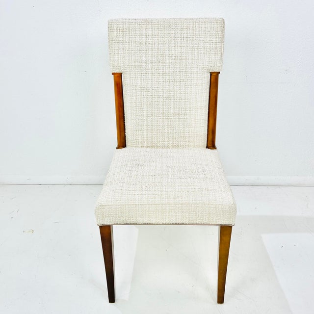 2010s Set of 10 Art Deco Dining Chairs Upholstered in Holly Hunt Fabric For Sale - Image 5 of 15