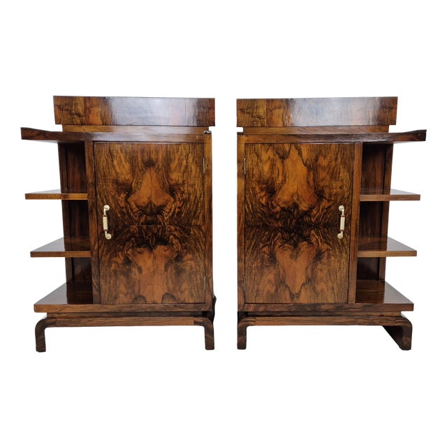 Vintage Art Deco Bedside Tables, 1920, Set of 2 For Sale