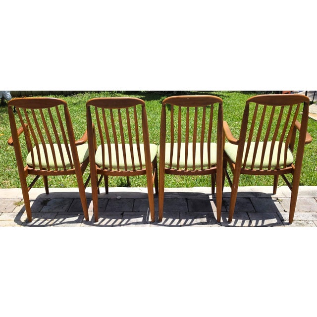 Vintage 1980s Benny Linden Solid Teak Sculptural Dining Chairs Set of 4 For Sale - Image 9 of 17