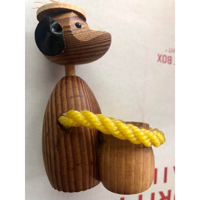Kay Bojesen Mid Century Modern Teak Vintage Monkey With Beret Toothpick Holder For Sale - Image 4 of 12