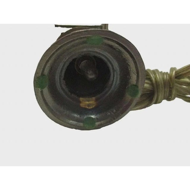 Vintage Brass Glass Globe Terrarium Lamp Accent Lightup White Roses Lantern Rare For Sale - Image 6 of 9