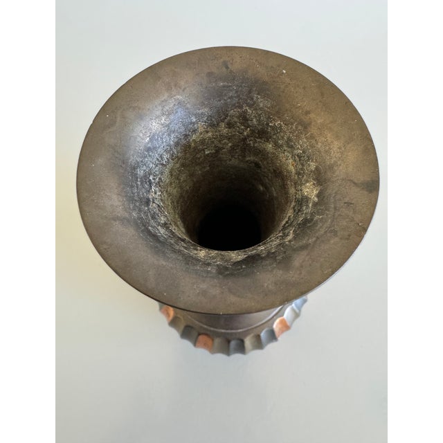 Mid 20th Century Vintage MCM Vase Brass & Copper For Sale - Image 5 of 5