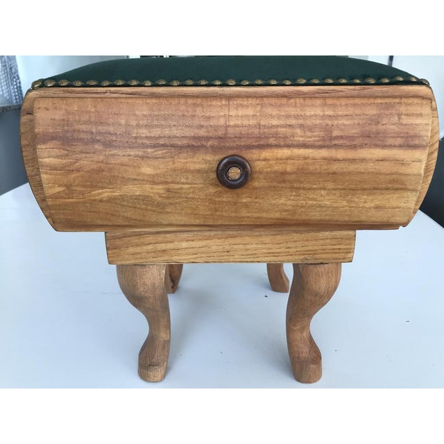 Renovated Footstool Pouf, 1950s For Sale - Image 6 of 18