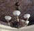 Neoclassical Vintage French Neoclassical / Empire Style Gilt Bronze Chandelier With Tortoiseshell Patterned Bowl and Translucent Glass Shades For Sale - Image 3 of 7