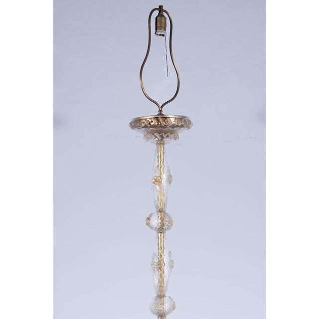 Metal Art Deco Murano Floor Lamp attributed to Barovier & Toso, 1930s For Sale - Image 7 of 12