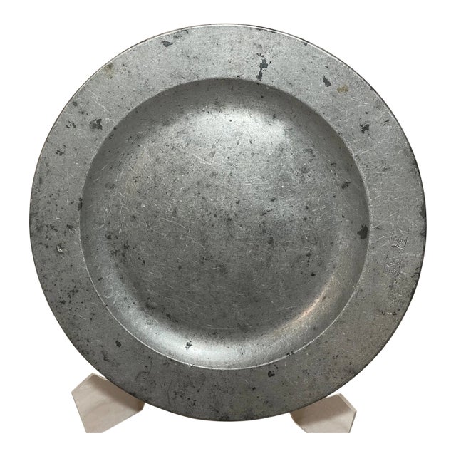 Rare Antique 18th Century Master Samuel Ellis Forged Pewter Dinner Plate Dish For Sale