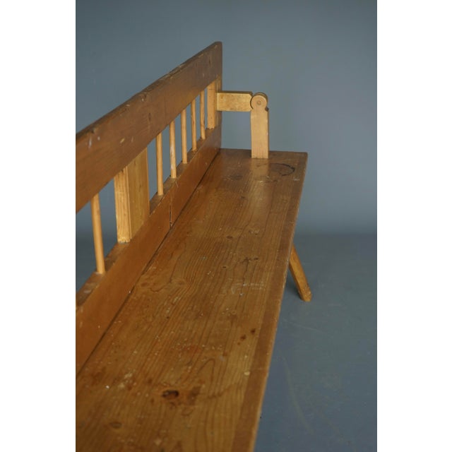Antique Scandinavian Pine Bench with Turnable Backrest, 1890s For Sale - Image 12 of 14