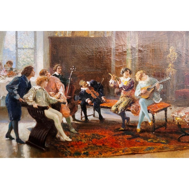 Mario Spinetti -a Private Concert for the Aristocratic Lady-19th Century Oil Painting For Sale - Image 4 of 12