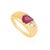 Bombe Style 1.20ct Ruby and Diamond Toi Et Moi 14k Gold Ring Size 9 For Sale - Image 4 of 17