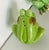 1960s Pair Cute Ceramic Frog Figurines Lamp Finials For Sale - Image 4 of 5