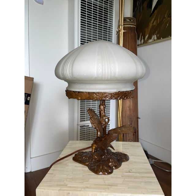 Early 1900s Bronze Eagle Lamp by Erich SchmidtKestner Chairish
