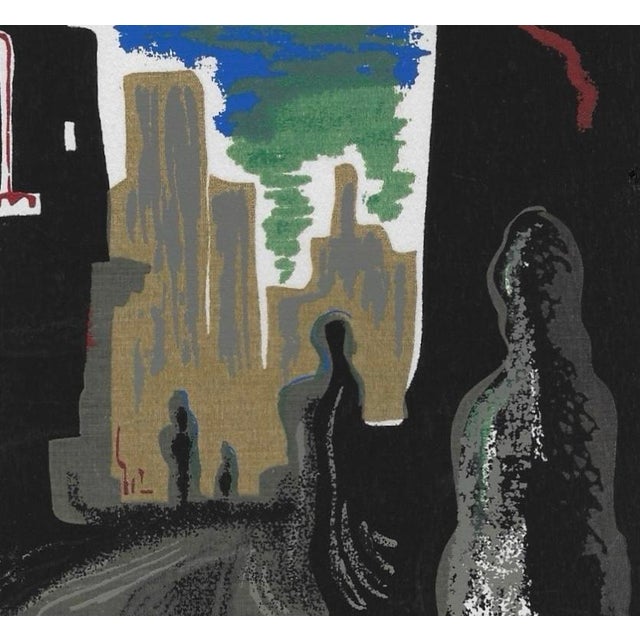 1941 Anthony Velonis (1911-1997) "Citiscape" screen print on paper, pencil signed, titled, dated and numbered 12 of 60....