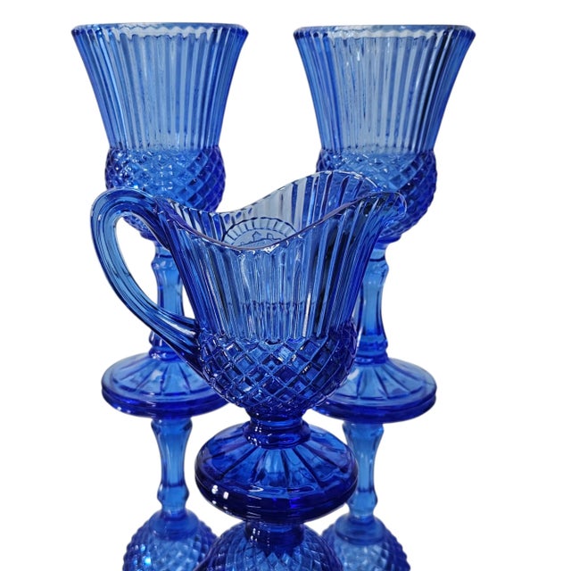 Fostoria Avon Fostoria George Washington Martha Goblets & Pitcher Set of 3 For Sale - Image 4 of 11