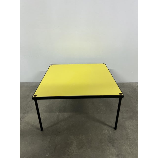 Table with Yellow Formica Top and Metal Legs from Cerutti, 1960 For Sale - Image 6 of 7