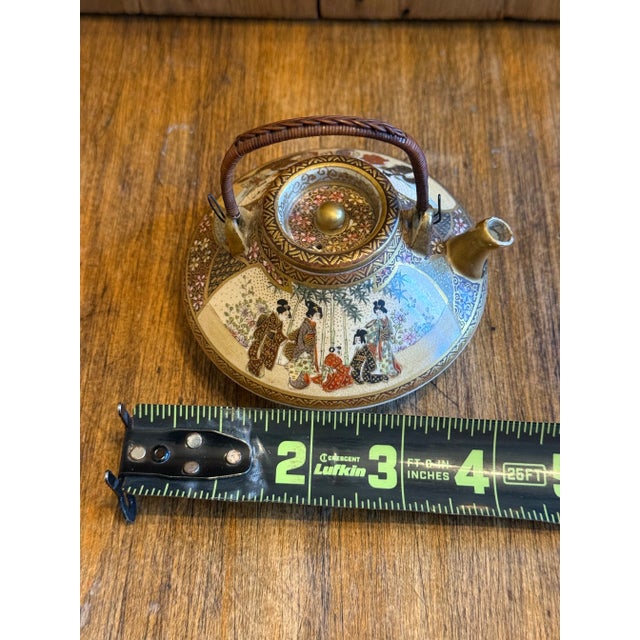 Gold Antique Meiji Period Japanese Satsuma Tea Pot Japan, 19th Century a True Asian Beauty For Sale - Image 8 of 11