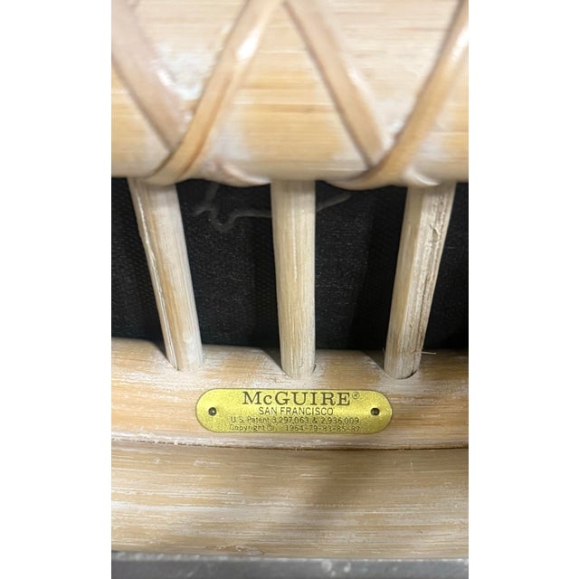 Wood Set of Four Authentic Vintage McGuire Rattan Dining Chairs For Sale - Image 7 of 8