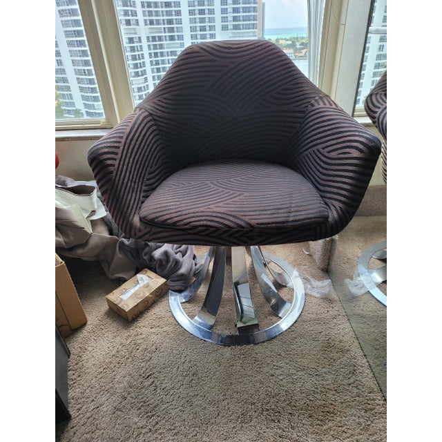 Silver 1970's Mod Woodard Style Tulip Office Chair For Sale - Image 8 of 9