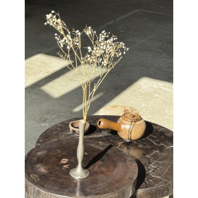 Coffee Table in Brown Petrified Wood with Double Circular Top on Cubic Base, Indonesia, 1980s For Sale - Image 4 of 16