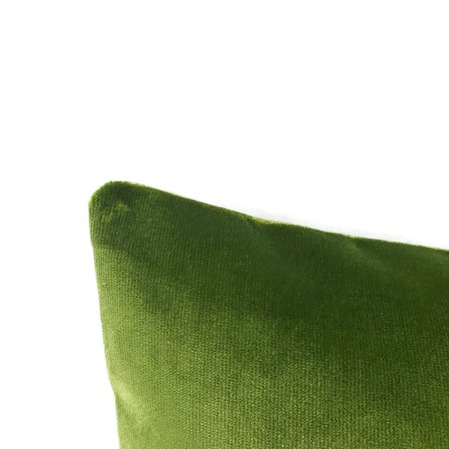 Contemporary Light Moss Green Plush Velvet Pillow Cover For Sale - Image 3 of 7