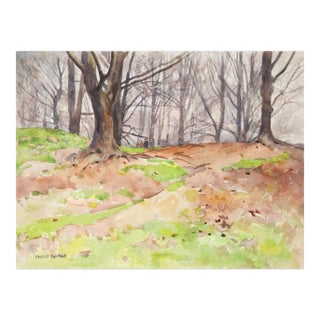 Vintage 1922 Central Park Watercolor Painting by Egbert Cadmus For Sale