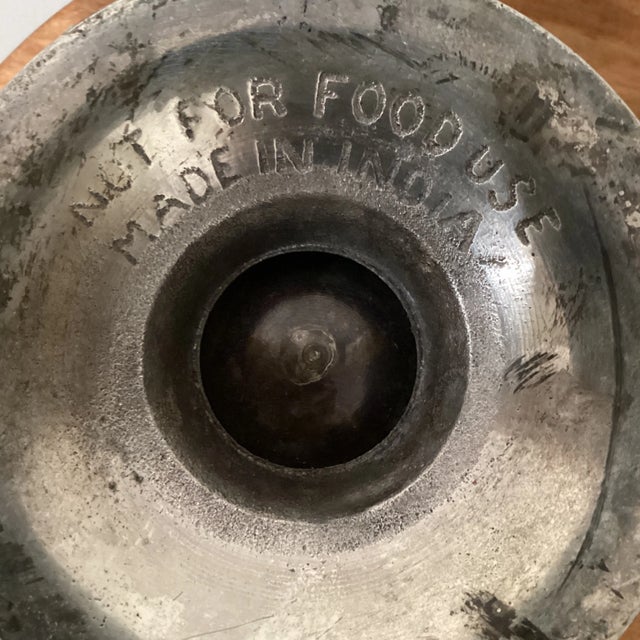 Platinum Mid 20th Century Silvered Metal Champagne Bucket India For Sale - Image 8 of 12