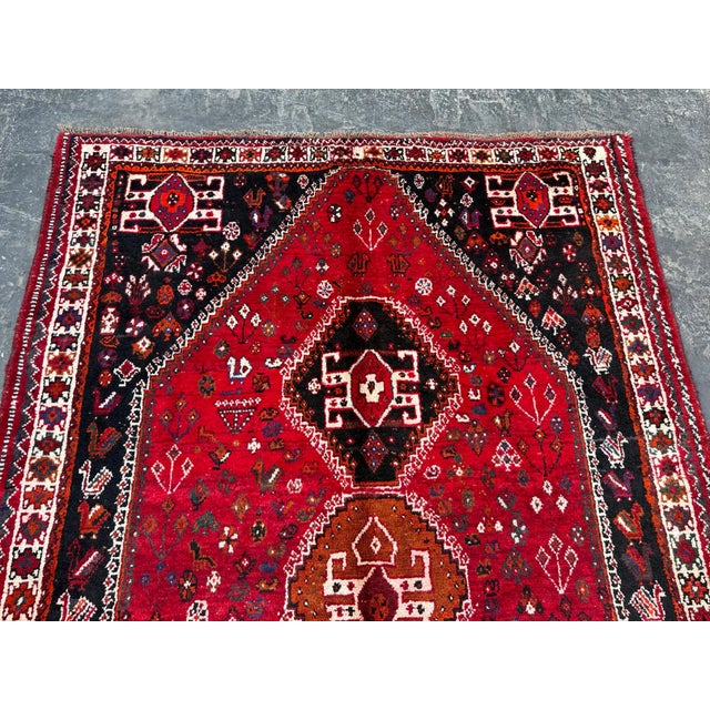 1980s Persian Vintage Shirazi Rug For Sale - Image 5 of 7